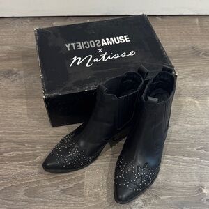 Matisse Black Embellished Ankle Booties